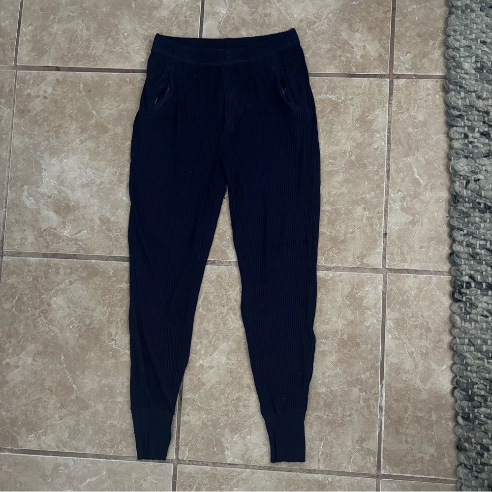 Enza Costa Navy Blue 
Ribbed Jogger Pants size medium